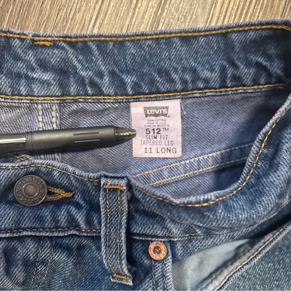 Levi’s Vintage 90s 512 Slim Fit Tapered Leg Size 11 Long Made In USA (26x32) - Picture 7 of 8